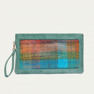 Harlequin Leather Clutch Lou