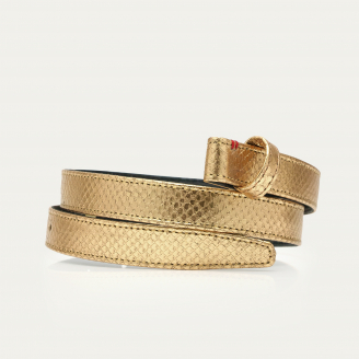 Gold Python Leather Baby Belt