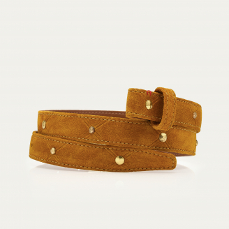 Studded Amber Suede Baby Belt