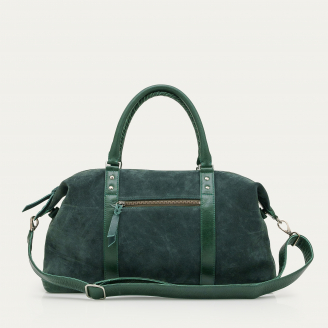 Green Emerald Leather Roger XS Week-end Bag