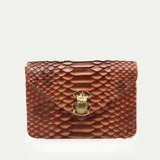 Washed Copper Python Card Holder Alex