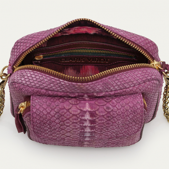 Purple snakeskin bag hotsell