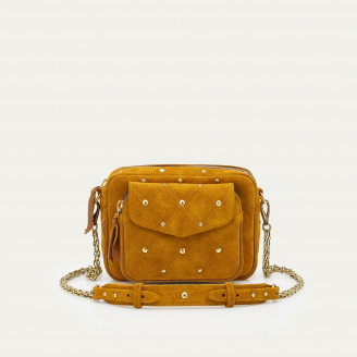 Studded Amber Suede Leather Charly Bag