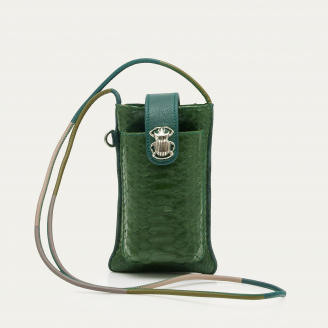 Bronze Green Python Phone Bag Double Marcus