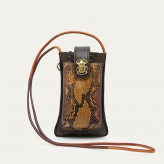 Tiger Eye Python Phone Bag Double Marcus