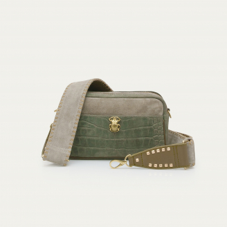 Pearl Grey Embossed Leather Bag Lily
