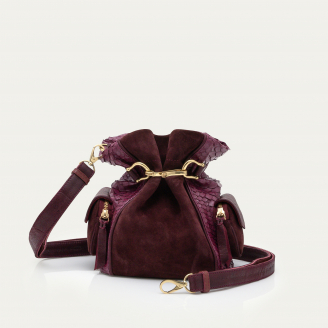 Mixed Purple Red Python Lola Bucket Bag