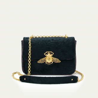 Black Astrakan Leather Ava Medium Bag