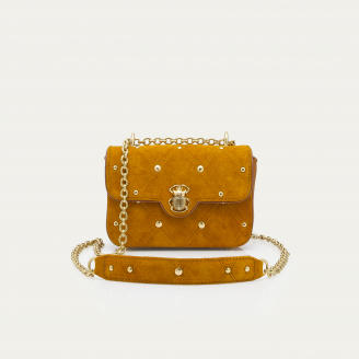 Studded Amber Suede Mini Ava Bag