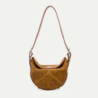 Wood Brown Suede Estelle Collab Bag