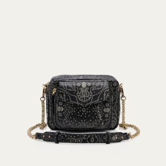 Sac Cuir Charly Noir Nappa Imprimé Bandana