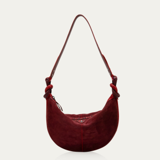 Burgundy Thick Suede & Ruby Python Chris Bag