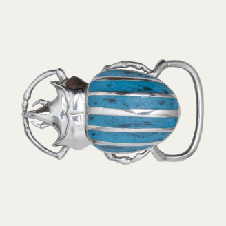 Silver Turquoise Beetle Buckle