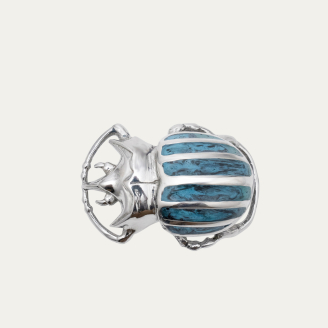 Silver Turquoise Beetle Baby Buckle