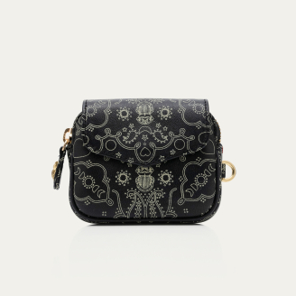 Black Printed Bandana Nappa Leather Karl Coin Holder