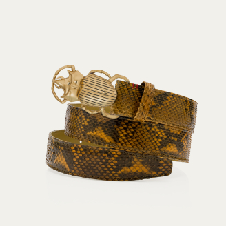 Ceinture Python Ranch Scarabée Or