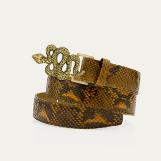 Ceinture Ranch Python Serpent Or