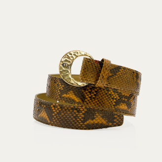 Ranch Python Gold Half Moon Belt