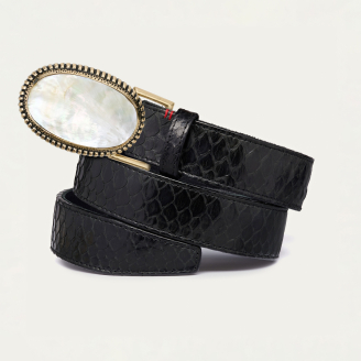 Ceinture Python Noir Dallas Nacre