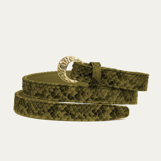 Baby Ceinture Python Kaki Demi Lune Or