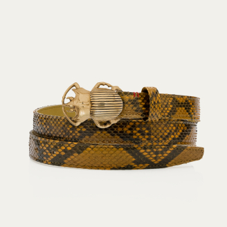 Baby Ceinture Python Ranch Scarabée Doré