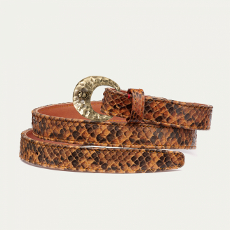 Baby Ceinture Python Moka Demi Lune Or