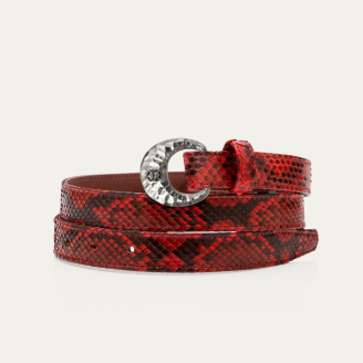 Baby Ceinture Python Rubis Demi Lune Argent