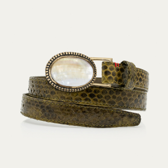 Baby Ceinture Python Kaki Dallas Nacre