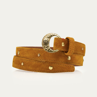 Amber Suede Gold Half Moon Baby Belt