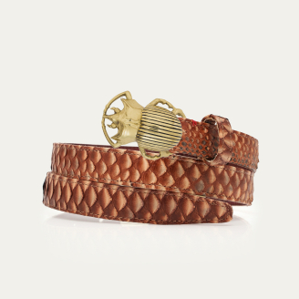 Washed Copper Python Gold Beetle Baby Belt