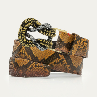 Tiger Eye Python Knot Belt