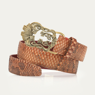 Washed Copper Python Ginko Belt