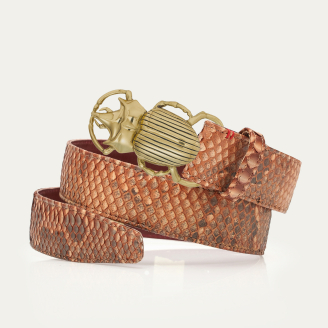 Washed Copper Python Golden Beetle Belt