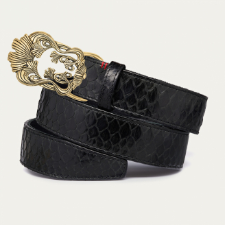 Ginko Black Python Belt