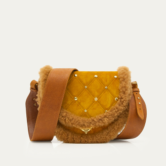 Copper Shearling and Amber Victoria Bag