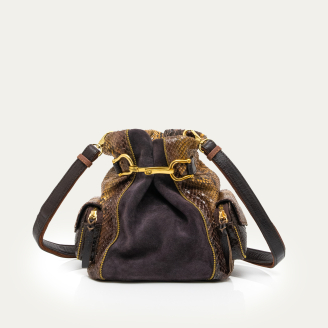 Tiger Eye Stone Python Lola Bucket Bag