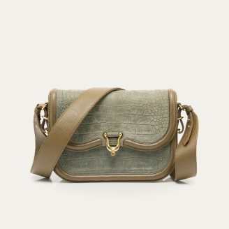 Pearl Grey Embossed Nubuck Manon Bag