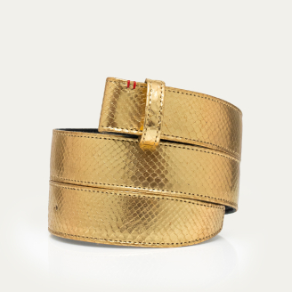 Gold Python Leather Belt