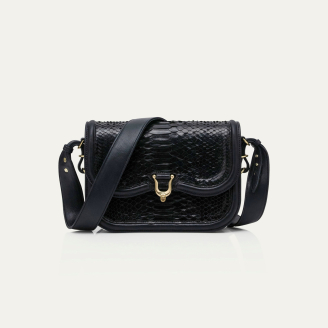 Black Python Mini Manon Bag