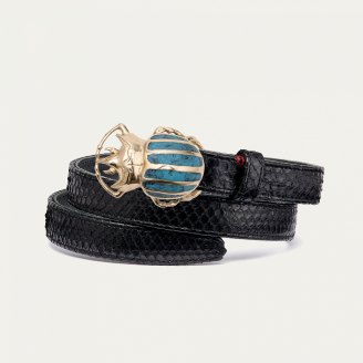 Black Python Golden Turquoise Beetle Baby Belt