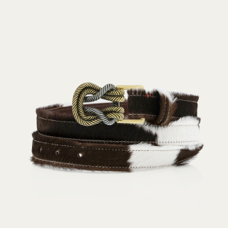 Baby Ceinture Cuir Rodeo Noeud mixé or et argent