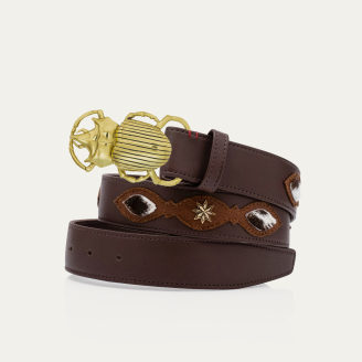 Patchwork Leather Rodeo Golden Beetle Belt