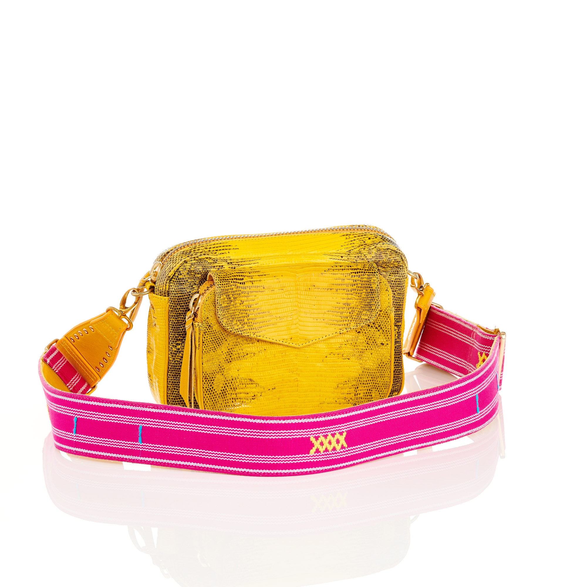 yellow strap bag