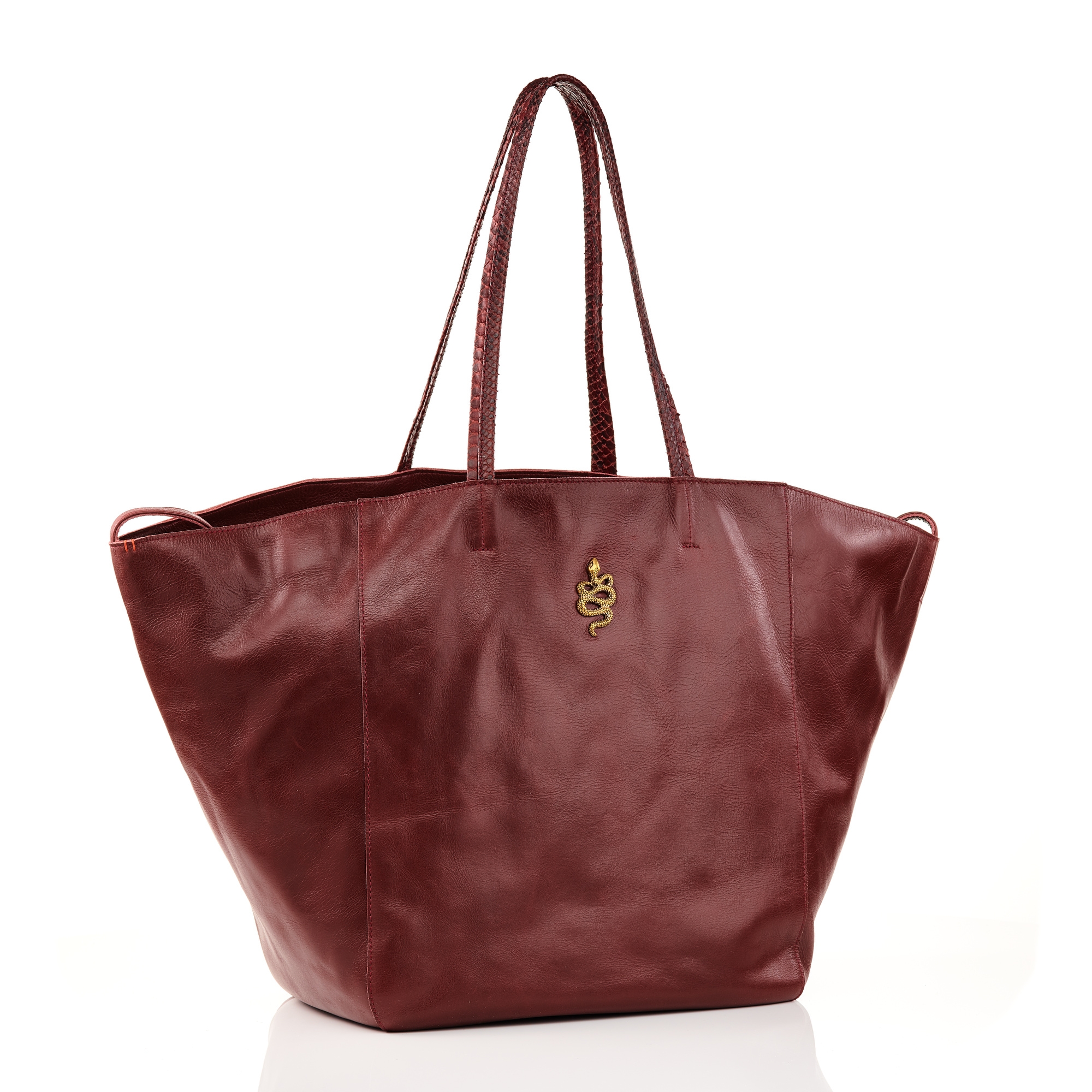 burgundy tote bag