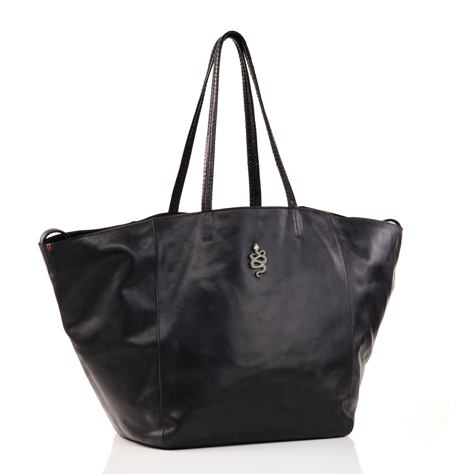 gold leather tote bag