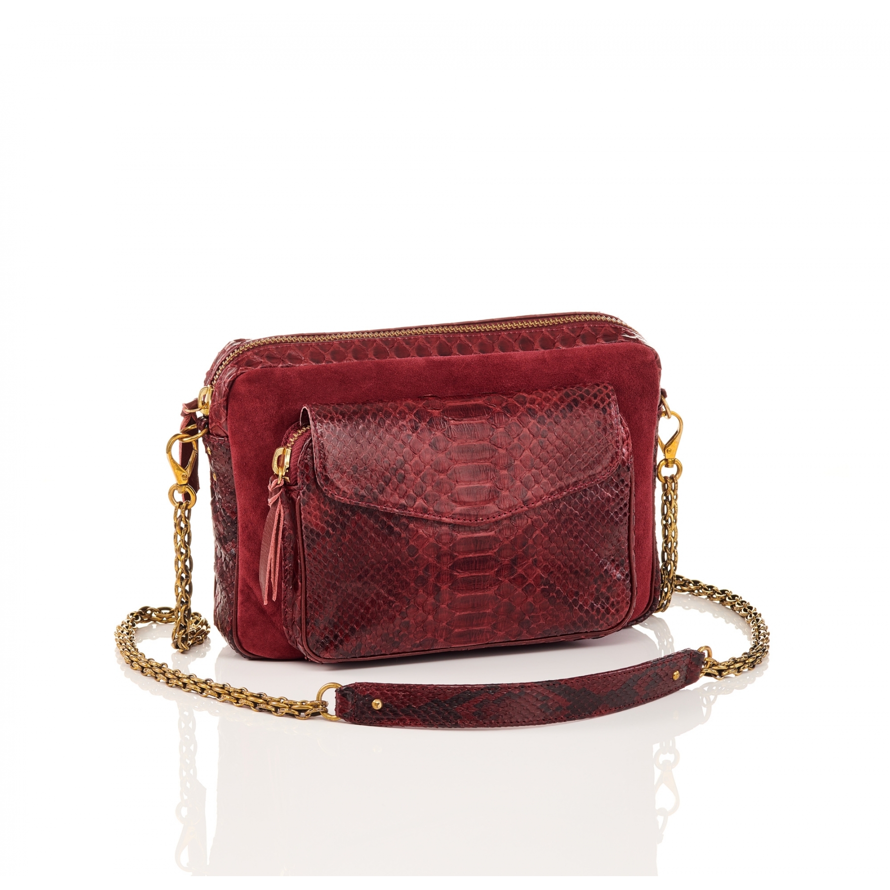 burgundy chain bag